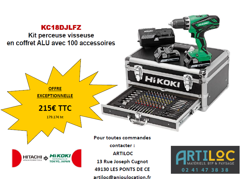 kit perceuse percussion 70Nm 18V 5Ah & Visseuse à choc 145Nm - Hikoki  powertools